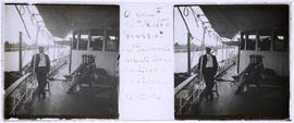 A bordo do navio “Mato Grosso”: capitão de corveta Alberto Álvaro da Silva e João Pedroso Barreto...